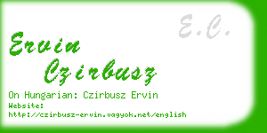 ervin czirbusz business card